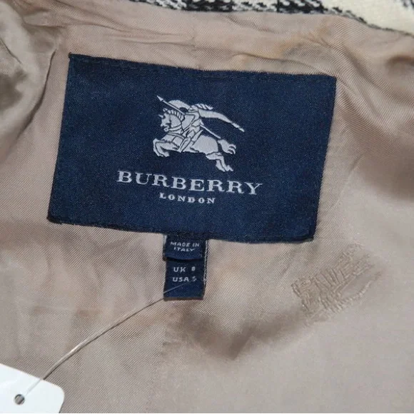 BURBERRY COAT plaid double-breasted trench coat S/US 4